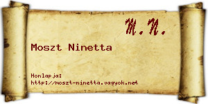 Moszt Ninetta névjegykártya